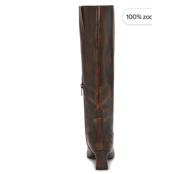 Vince Camuto Avriah Wide Calf Knee High Boots Women's 6.5 Dark Caramel Leather - Picture 4 of 7